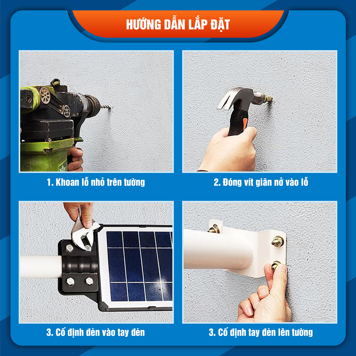 Đèn năng lượng mặt trời 4 - Pin công nghệ chống trai 28.000mAh(10 - 20h), Quạt 22V Tubo siêu khỏe