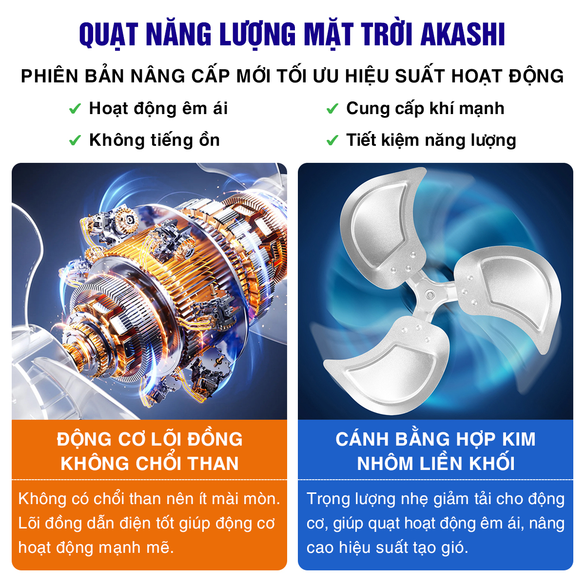 Quạt năng lượng mặt trời 3 - Pin công nghệ chống trai 28.000mAh(10 - 20h), Quạt 22V Tubo siêu khỏe